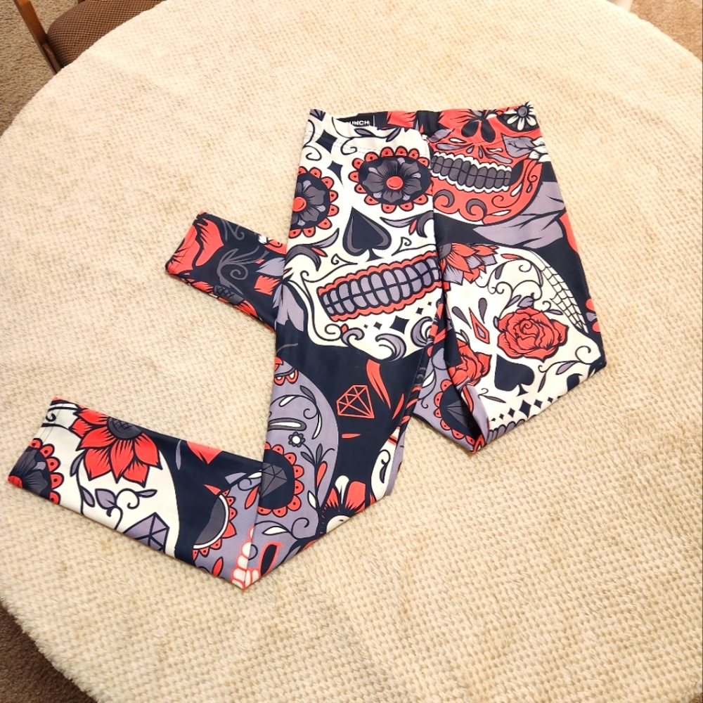 Gearbunch Leggings - comfortable & supportive yoga pants Day of the Dead💀
